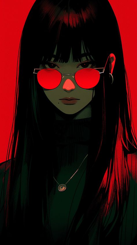 Art Cyberpunk, Illustration Kunst, Red Glasses, Arte Cyberpunk, Art Et Illustration, Cool Wallpapers Art, Cyberpunk Art, Digital Art Anime, Art And Illustration