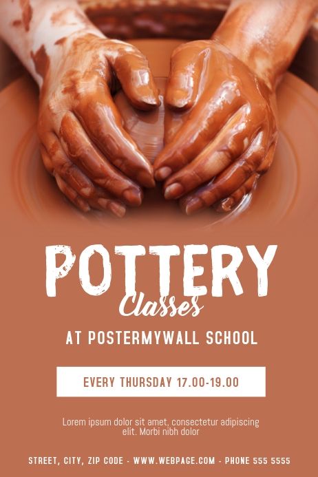 Class Poster Design, Class Poster, Promotional Flyers, Crop Photo, Font Setting, Pottery Classes, New Menu, Flyer Design Templates, Birthday Cards Diy