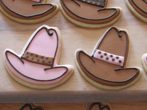 Cowboy Hat & Cowboy Boot Cookies Cowboy Boot Cookies, Boot Cookies, Cookies Cowboy, Cowboy Boot Cake, Boot Cake, Bachelorette Party Cookies, Cowgirl Cakes, Snowman Cake, Cowboy Cookies