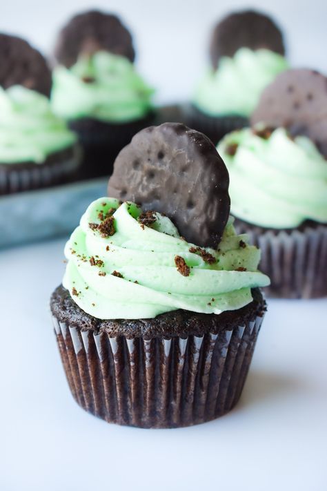 Mint Chocolate Cupcakes • Dance Around the Kitchen Snickerdoodle Crazy Cake, Mint Chocolate Recipes, Mint Buttercream, Mint Chocolate Cupcakes, Mint Cupcakes, Summer Cupcakes, Crazy Cake, Chocolate Mint Cookies, Lime Cream