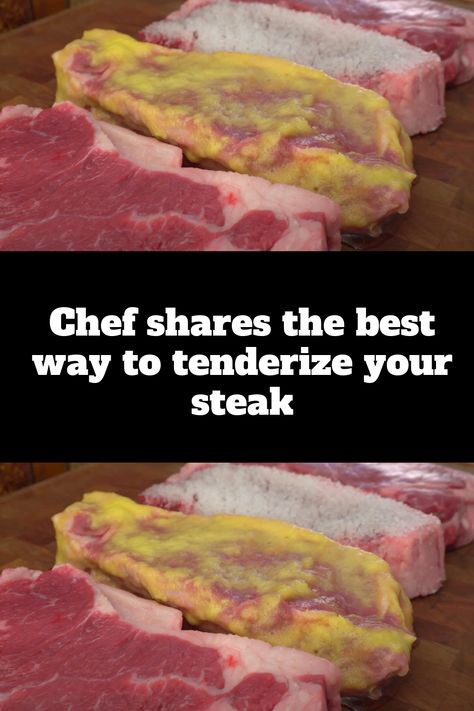 Chef shares the best way to tenderize your steak Temperature For Steak, Tenderizer For Steak, How To Make A Tender Steak, How To Tenderize Steak With Baking Soda, Best Way To Tenderize Steak, Tenderized Steak Recipes, Tender Steak Recipe, How To Tenderize Steak, Tenderizing Steak