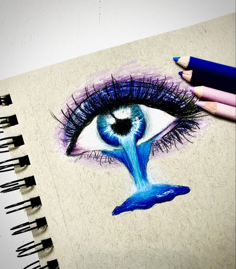 Eye Art Drawing Creative, Ocean Eyes Drawing, Crying Eye Painting, Eye Art Drawing, Wicked Drawings, Earth Art Drawing, Surreal Eye, Eyeball Drawing, Eye Pencil Drawing