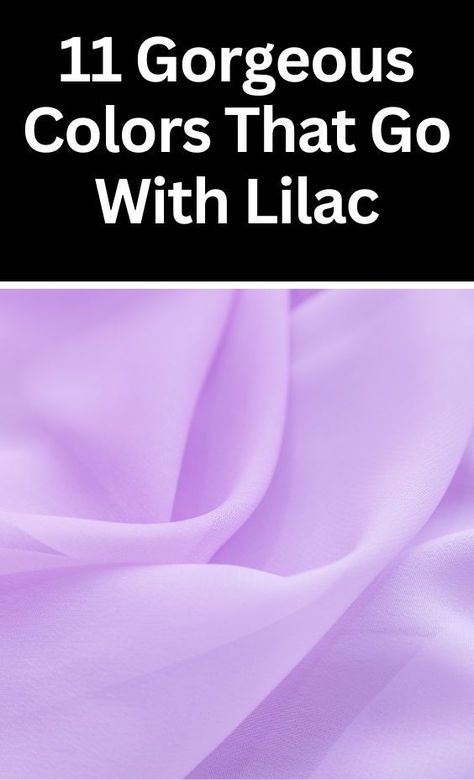 Discover 11 gorgeous colors that perfectly complement lilac. Elevate your color palette for your home decor or outfit inspo with these stunning combinations. Colors That Match Lilac Purple, Lilac Contrast Color, Lilac Complimentary Colour, Lilac And Cream Outfit, Lavender Complementary Colors, Lilac Combination Colors, Colors That Go With Lilac, Purple Contrast Color Combinations, Colors That Go With Lavender