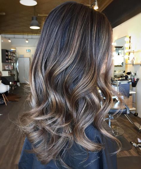 brown hair with ash blonde highlights Brown Hair With Ash Blonde Highlights, Hair Color Flamboyage, Ash Brown Hair Color, Ash Blonde Hair Colour, Ash Blonde Highlights, Ash Brown Hair, Colour Hair, Long Haircuts, Spring Hair Color