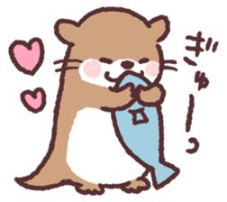 Kawaii Otter Drawing, Cute Otter Illustration, How To Draw Otter, Otter Cute Art, Cute Bear Doodle, Otters Drawing, Cute Otter Art, Otter Doodle, Cute Otter Drawing