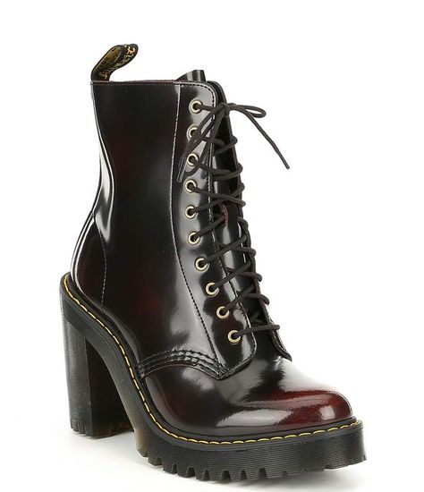 Dr. Martens Kendra Boots High Heel Doc Martens, Dr Martens High Heels, Shoes Boots Combat, Red Doc Martens, Doc Martens Outfits, Doc Martens Style, Doc Martens Outfit, Martens Style, Doc Martens Boots