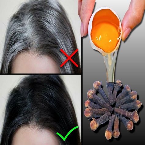 1.1M views · 9.9K reactions | White hair to black hair naturally in just 3 minutes and grow long hair fast with Egg & Cloves | Syzygium aromaticum, human hair color | White hair to black hair naturally in just 3 minutes and grow long hair fast with Egg & Cloves | By Pure Beauty Tips | Facebook Hair Color White, Long Hair Fast, Growing Long Hair Faster, Longer Hair Faster, Human Hair Color, Grow Long Hair, Pure Beauty, White Hair, Beauty Tips