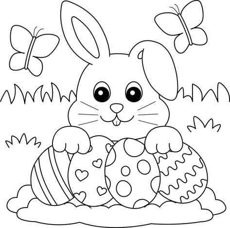 Rabbit Collecting Easter Egg Coloring Page Easter Bunny Coloring Pages Printable, Easter Colouring Pages Printables, Easter Coloring Pages Printable Free, Cute Easter Coloring Pages, Easter Coloring Pictures, Easter Coloring Pages For Kids, Easter Coloring Pages Printable, Free Easter Coloring Pages, Easter Coloring Sheets