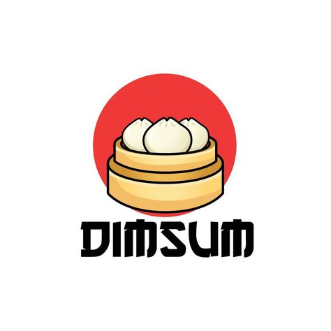 Dimsum logo on white background Logo Dimsum Design, Dimsum Branding, Logo Produk, Tea Logo, Neon Box, Design Label, Simple Illustration, Logo Food, Dim Sum