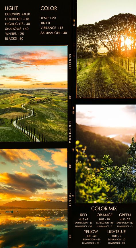 Sunrise Photo Editing, Lightroom Presets Landscape, Lightroom Presets Photography, Adobe Lightroom Presets Vintage, Landscape Photo Editing, Lightroom Nature Edit, Photoshop Express Presets, Adobe Lightroom Photo Editing Tips, Free Adobe Lightroom Presets