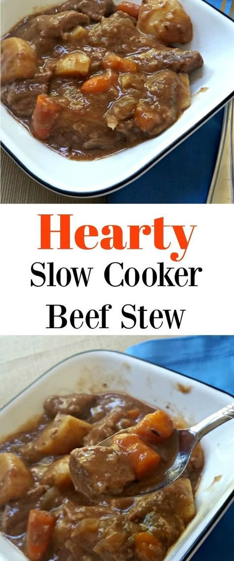 This hearty slow cooker beef stew recipe is the perfect Fall comfort food. It is a great meal to make in the Crock-pot when you are short on time for an easy dinner! #slowcooker #beefstew Beef Heart Stew, Sweet Potato Beef Stew, Slow Cooker Beef Stew Easy, Slow Cooker Recipes Beef Stew, Hearty Beef Stew, Beef Stew Crockpot, Dried Parsley, Pot Beef Stew, Stewed Potatoes