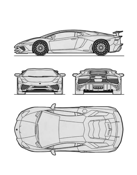 Lamborghini Aventador LP750-4 Superveloce Blueprint - Download free blueprint for 3D modeling Lamborghini Aventador Sketch, Car Reference For 3d Modeling, Lamborghini Blueprint, Car Blueprint 3d Modeling, Lamborghini Aventador Drawing, Lamborghini Huracan Blue, Lamborghini Sketch, Honda S660, Blueprint For 3d Modeling