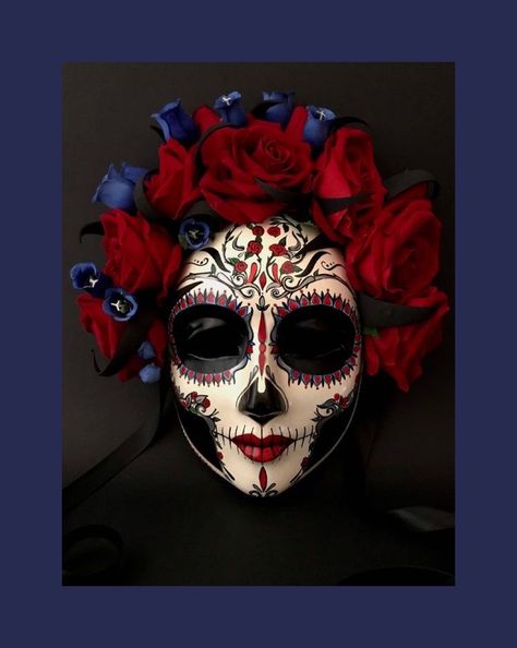 Catrina Mask, Mascara Papel Mache, Red Masquerade Mask, Day Of The Dead Mask, Mens Masquerade Mask, Sugar Skull Artwork, Paper Mache Mask, Making Paper Mache, Mascaras Halloween