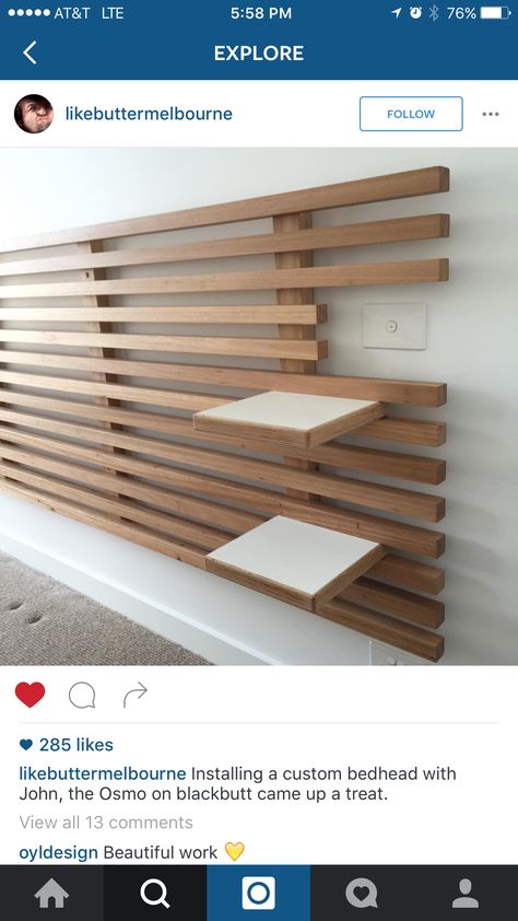 Headboard idea - master bedroom Wood Slat Wall, Slat Wall, Wood Slats, Livingston, Living Design, Store Design, Interior Design Living Room, Pottery Barn, Wood Projects