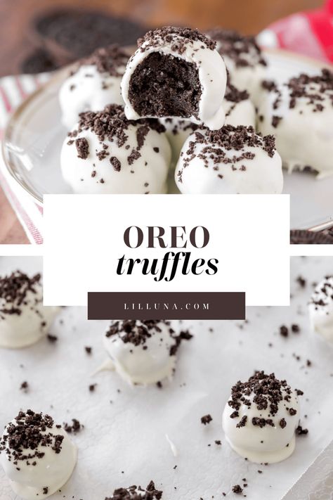 These easy Oreo Truffles - AKA Oreo Cheesecake Balls - are a delicious, no-bake treat. With only 3 ingredients - they're perfect for any occasion! Oreo Cheesecake Balls, Oreo Truffle Balls, Easy Oreo Truffles, Cookies 2023, Truffle Balls, Oreo Truffle, Cheesecake Balls, Oreo Truffles Recipe, Oreo Cookie Balls