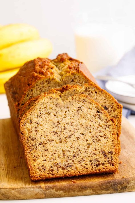 One Bowl Banana Bread One Bowl Banana Bread, Strawberry Banana Bread, Best Homemade Bread Recipe, Banana Butter, Boxed Cake Mixes Recipes, Tasty Bread Recipe, Healthy Banana Bread, Make Banana Bread, Cutout Sugar Cookies