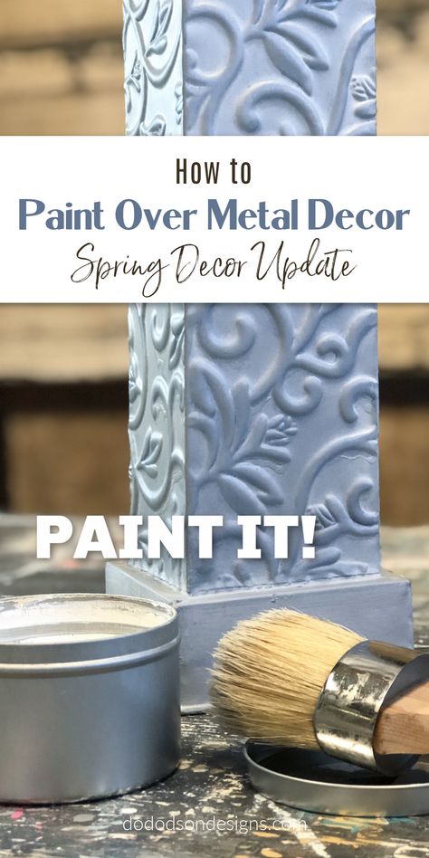 how to paint over metal home decor Paint Over Metal Wall Art, Paint For Metal Surfaces, Repurpose Metal Wall Art, How To Paint On Metal, Chalk Paint Metal, Paint For Metal, Best Paint For Metal, Metal Painting Ideas, Chalk Paint On Metal