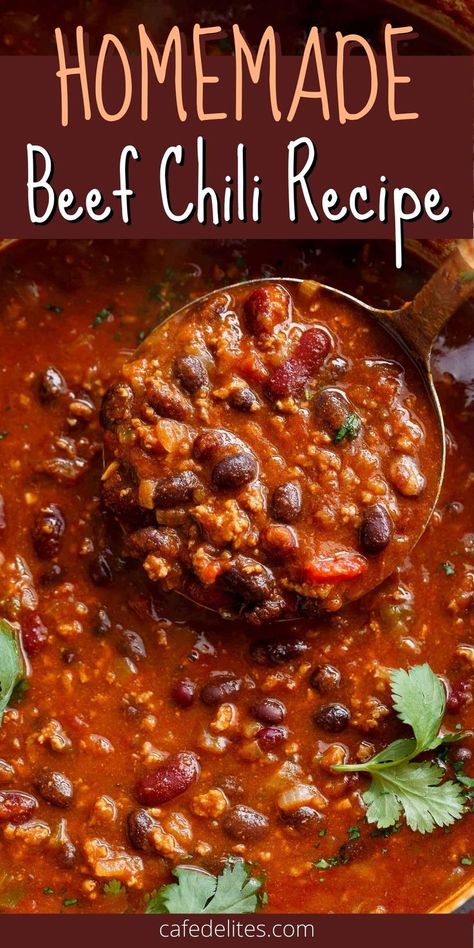 Classic Chili Recipe Beef, Traditional Chili Recipe Beef, Chili Recipe Beef Broth, Best Meaty Chili Recipe, Ground Chili Meat Recipes, Chilli Recipe For Two, Good Easy Dinner Recipes With Ground Beef, Chilli Recipe With V8 Juice, Chili Stove Top Recipe Easy