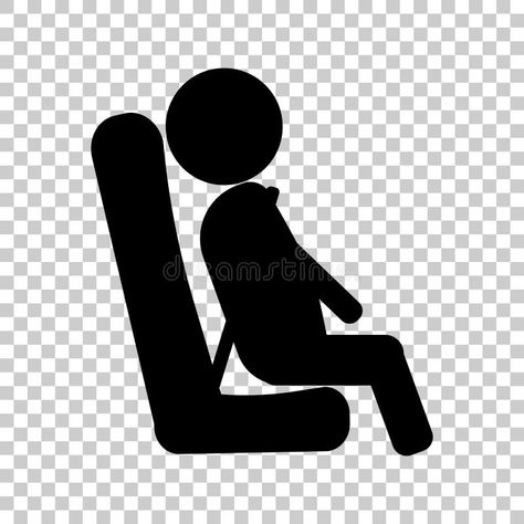 Illustration about a passenger is traveling by bus, car. Fastened with seat belt vector icon. Illustration of icon, chair, auto - 97557088 Seat Belt Poster, Seat Belt Drawing, Belt Drawing, Seatbelts Everyone, Traveling By Bus, Car Passenger Seat View, Bus Seat, Toilet Icon, Road Drawing