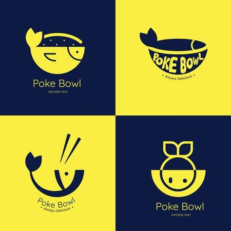 Dishes Logo Design, Logo Reference Ideas, Bowl Logo Design, Food App Logo, Food Product Logo, Poke Logo, Healthy Rice Salad, Salad Logo, Brand Identity Design Layout