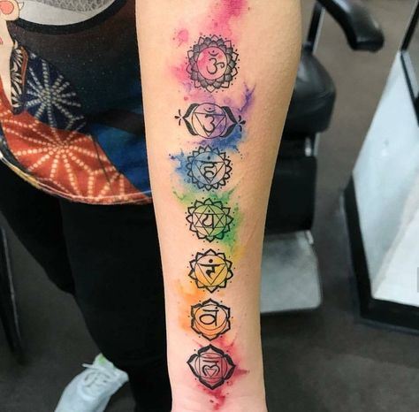 215+ Spirited Chakra Tattoo Designs and Ideas (2023) - TattoosBoyGirl Tattoo Dublin, Back Tattoo Women Spine, Om Tattoo Design, Chakra Tattoo, Om Tattoo, Spine Tattoos For Women, Chakra Colors, Spiritual Tattoos, Shoulder Tattoos For Women