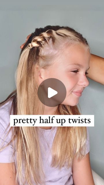 Audrey McClelland on Instagram: "HALF UP TWISTS 🩷 Here’s a cute and easy halfup hairstyle! I love this hairstyle because all it involves is twisting of the hair. . I will share the hair products that we love to use in my stories and in my highlights.  . #simplehairstyles #simplehair #simplehairstyle #easyhairstyles #easyhairstyle #easyhairstylesforgirls #cutehairstyles #cutehair #hairvideo #hairideas #hairinspo #hairinspiration #hairvideos #hairidea #schoolhairstyles #schoolhair #hairstyles #hair #hairstyle #hairtutorial #hairtutorials #halfup #halfuphalfdownhairstyle #halfupdo" Toddler Side Ponytail, Half Up Hairstyles For Kids, Hairstyles For Nine Year Olds, Half Up Girls Hairstyles, Kids Half Up Half Down Braids, Half Up Kids Hairstyles, Toddler Half Up Half Down Hair, Girls Half Up Hairstyles Kids, Cute Girl Hairstyles For Kids Easy