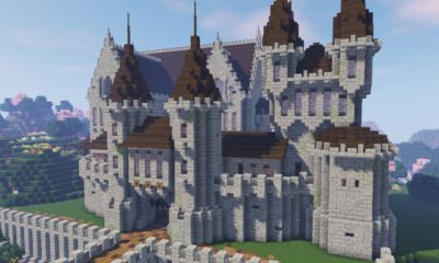 Castle In Minecraft, Minecraft Medieval Village, Minecraft Castle Blueprints, Minecraft Castle Designs, Minecraft Kingdom, Minecraft House Ideas, Minecraft Mansion, Bangunan Minecraft, Easy Minecraft Houses