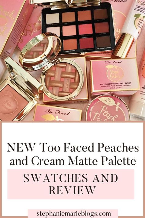 Too Faced just released their NEW Peaches and Cream Collection. It’s beautiful! Check out my full review and swatches here! Eyeshadow Palette Collection, Too Faced Just Peachy, Too Faced Peach, Peach Sangria, Beauty Hacks Skincare, Matte Eyeshadow Palette, Peaches And Cream, Boss Girl, Makeup Must Haves