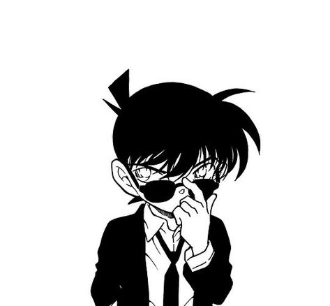 Detective Conan, Anime Character, Detective, Black And White, Anime, White, Black