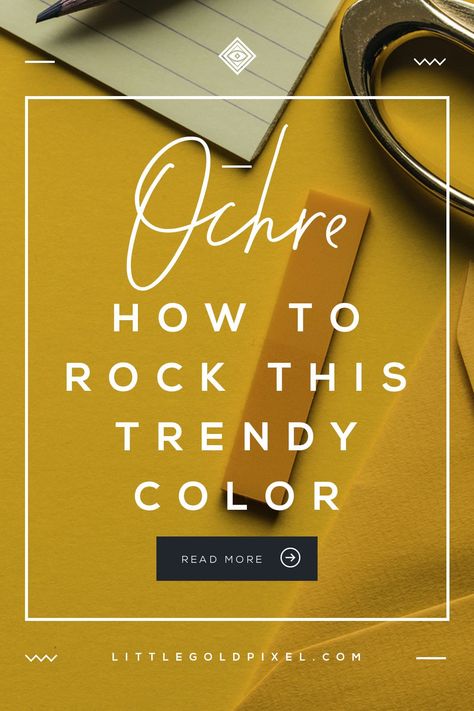 Ochre Color Trend • Little Gold Pixel • What's the deal with ochre? I dissect the color trend, give you 20 ways to rock the hue and a color palette to help you shop! #ochre #color #trend #colorpalette #mustard #yellow Gold Yellow Walls, Yellow Gold Living Room Walls, Craig And Rose French Ochre, Gold Accent Color Palette, Mustard Yellow Door Interior, Yellow Ochre Walls, Yellow Gold Walls, Benjamin Moore Mustard Colors, Mustard Yellow Dining Room Walls