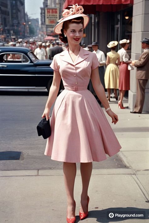 50s American Fashion, 1950s Female Fashion, 1963 Outfits, 1950 Outfits 1950s Style, 50s Outfits Aesthetic, 1950 Outfits Women, Rich Housewife Outfit, 50s Girl Aesthetic, 1950s Casual Outfits