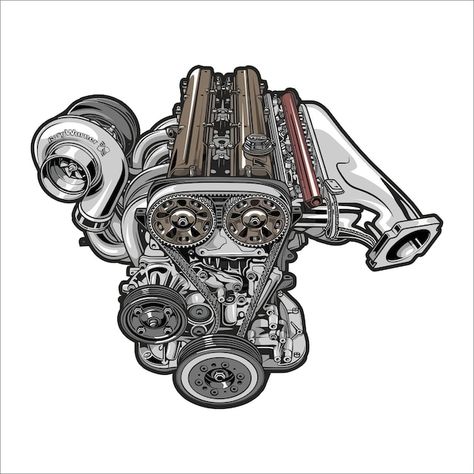 Print engine | Premium Vector #Freepik #vector #engine #car-engine #motor-parts #automobile-parts 2jz Engine Drawing, Car Engine Drawing, Engine Drawing, 2jz Engine, Transport Art, Audrey Hepburn Art, Car Iphone Wallpaper, Abstract Art Images, Mechanical Art