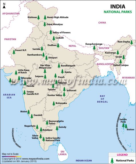 National Park India National Parks In India List, Indian River Map, National Parks In India, Indian Map, India World Map, List Of National Parks, Map Of India, Geometry Formulas, General Studies