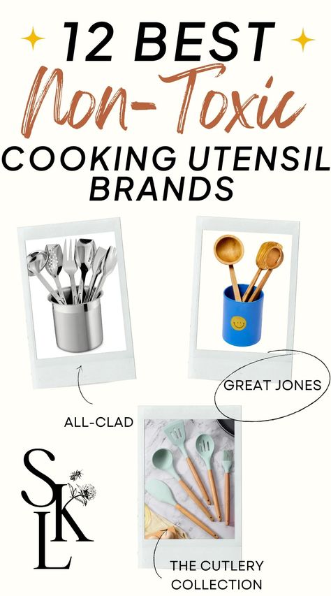 12 Safest Non-Toxic Cooking Utensil Brands of 2024, Tested & Reviewed • Sustainably Kind Living Kitchen Wedding Registry, Toxic Cookware, Wood Cooking Utensils, Best Cooking Utensils, Non Toxic Cookware, Silicone Cooking Utensils, Homemade Laundry Detergent, Stainless Steel Pans, Ceramic Cookware