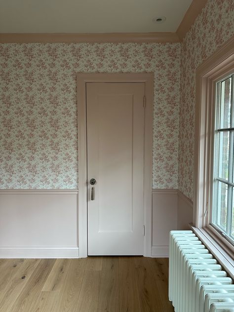 Anemone Toile Blush Wallpaper curated on LTK Pink Toile Wallpaper Nursery, Pink Toile Nursery, Wallpapered Nursery, Anthropologie Nursery, Beadboard And Wallpaper, Girl Room Wallpaper, Moody Office, French Nursery, Floral Wallpaper Nursery