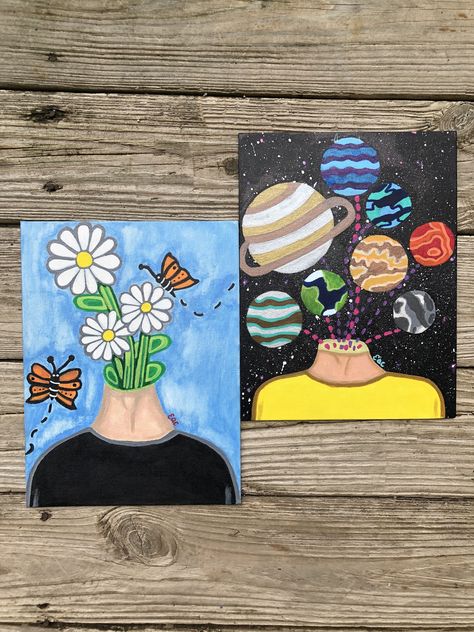 Surealisme Art Simple, Psychadelic Art, Trippy Painting, Flower Painting Canvas, Small Canvas Art, Art Diary, Autumn Painting, Mini Canvas Art, Art Inspiration Painting