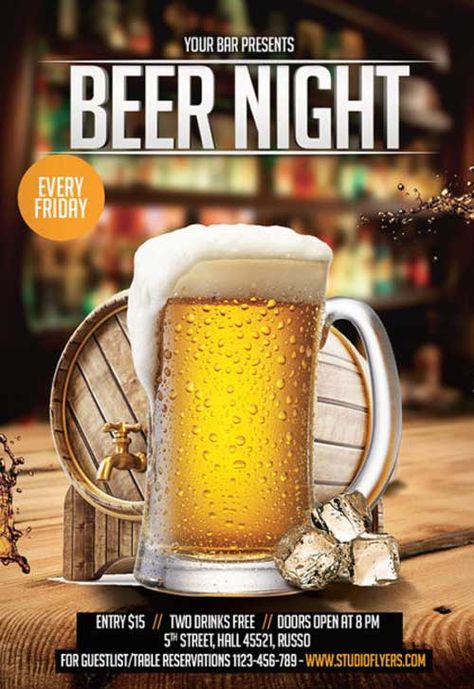 Nature, Beer Event Poster, Beer Flyer, Beer Night, Dj Electro, Bar Posters, Beer Posters, Beer Club, Food Captions