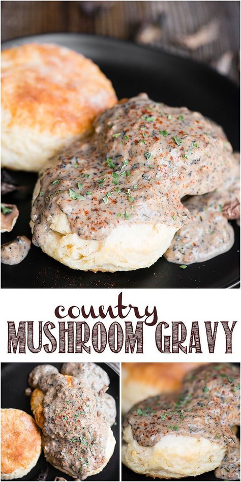 Country Mushroom Gravy is a great alternative to sausage gravy if you're making biscuits and gravy and can easily be made into a vegan or vegetarian recipe. #mushroomgravy #easy #vegan #recipe #vegetarian #healthy #homemade #biscuitsand #dehydrated Vegetarian Biscuits And Gravy, Breakfast Gravy, Mushroom Breakfast, Making Biscuits, Mushroom Gravy Recipe, How To Make Biscuits, Recipe Vegetarian, Mushroom Gravy, Vegetarian Recipe