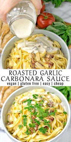 Carbonara Pasta Sauce, Carbonara Sauce, Dairy Free Pasta, Sauce Pasta, Pasta Carbonara, Carbonara Pasta, Garlic Pasta, Vegan And Gluten Free, Pasta Sauce Recipes