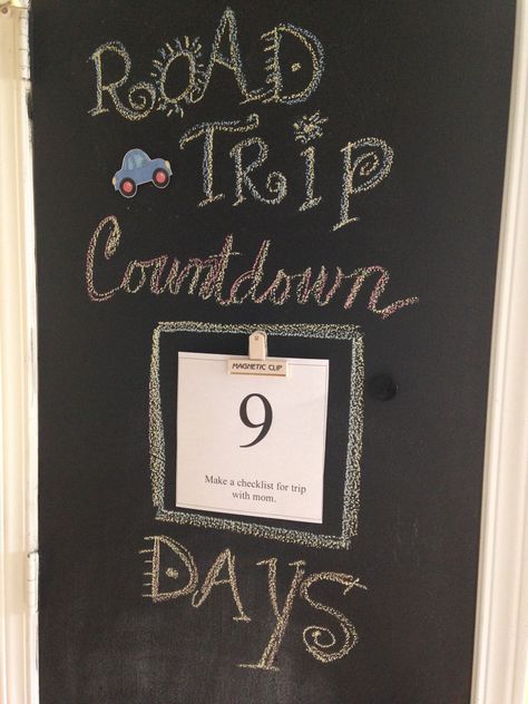 road trip countdown chalk board Vacation Ideas, Prom, Craft Ideas, Trip Countdown, Vacation Countdown, Chalk, Road Trip, Road