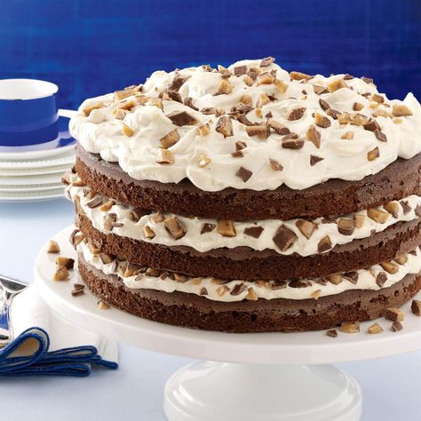 Toffee-Mocha Cream Torte Mocha Torte, Mocha Desserts, Cinnamon Sticky Buns, Traditional Christmas Cake, Mocha Cream, Toffee Cake, Icebox Cake Recipes, Cream Cake Recipe, Cocoa Cake