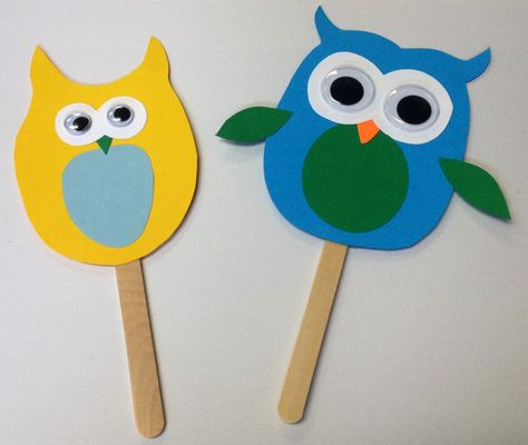 Owl Puppet Craft, Googly Eye Crafts Preschool, Preschool Puppets Crafts, Goggly Eyes Crafts, Crafts With Googly Eyes, Googly Eyes Crafts, Eyes For Crafts, Owl Puppet, Googly Eye Crafts