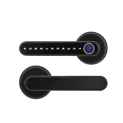 Keyless Entry Front Door, Entry Front Door, Smart Home Ideas, Gadgets For Home, Black Interior Doors, Entry Door Locks, Smart Home Control, Front Door Locks, Fingerprint Lock