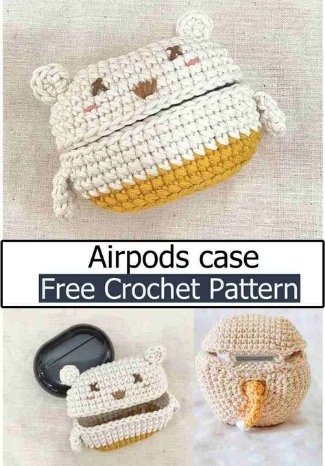 AirPods Case Crochet Crochet Airpods Case Keychain, Knit Airpods Case Pattern Free, Crochet Ear Pod Case, Air Pod Pro Crochet Case Pattern, Crochet Airpod Case Tutorial, Air Pods Case Crochet Pattern, Crochet Earpods Case Free Pattern, Crochet Beats Case, Crochet Ear Pod Case Pattern Free