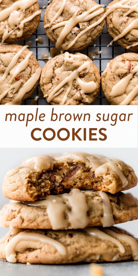 Maple Icing, Halloween Cookie Recipes, Brown Sugar Cookies, Sally's Baking, Fall Cookies, Sugar Maple, Cookies Recipes, Halloween Cookies, Sugar Cookies Recipe