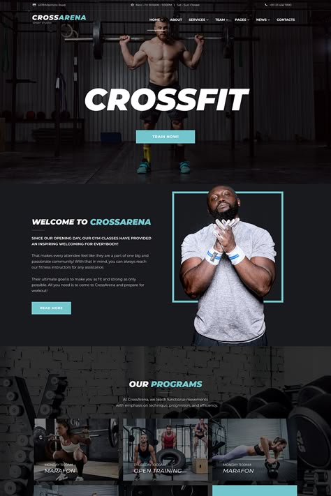 Cross Arena - Crossfit Studio WordPress Elementor Theme Crossfit Studio, 블로그 디자인, Fitness Website, Sports Website, Ecommerce Themes, Wordpress Design, Website Design Layout, Wordpress Website Design, Fitness Design