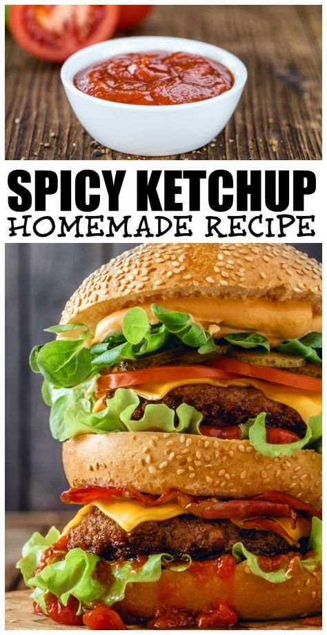 Whataburger Spicy Ketchup Recipe, Spicy Ketchup Recipe, 5 Minute Recipe, Spicy Ketchup, Cut Recipe, Ketchup Recipe, Tangy Bbq Sauce, Homemade Ketchup, Spice Mix Recipes