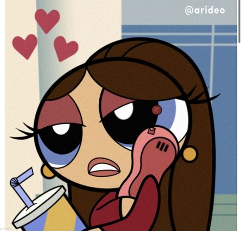 Brown Hair Blue Eyes Cartoon, Powerpuff Girls Pfp, Profile Pics Ideas, Brunette Cartoon, Super Nana, Powerpuff Girls Wallpaper, Power Puff, Cute Canvas Paintings, Easy Canvas Art