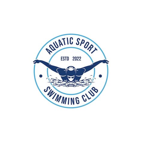 Logo of a swimmer swimming club or swimm... | Premium Vector #Freepik #vector #silhouette-logo #man-logo #person-logo #logo-illustration School Logo Design, Swimming School, Olympic Logo, Logo Club, Swim School, Swimming Diving, School Logo, Swim Club, Boys Swim