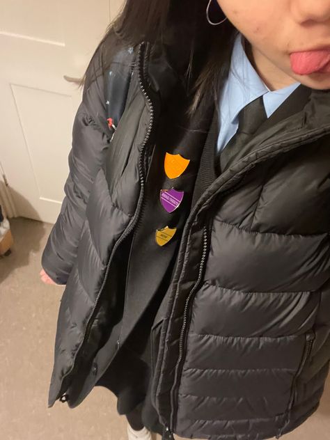 School Jacket Uniform, Uk School Uniform Aesthetic, Uk School, British High School, High Achiever, School Jacket, School Bag Essentials, Sixth Form, School Vibes